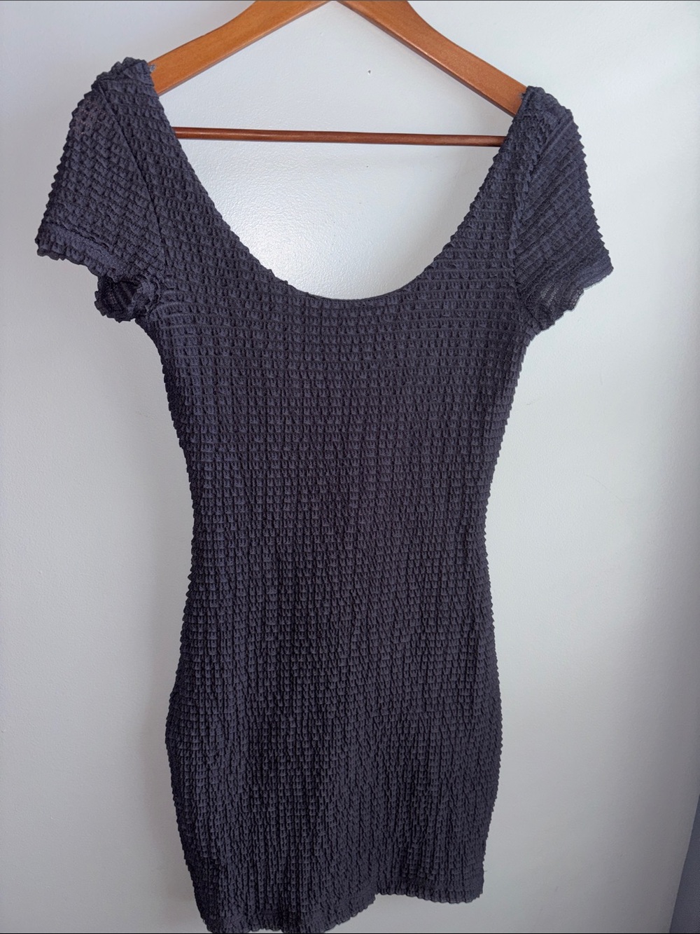 Pins & Needles dark grey Textured Scoop Neck dress with built in slip